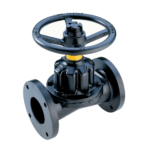 شیر دیافراگمی بدنه چدن سیت EPDM فلنجدار